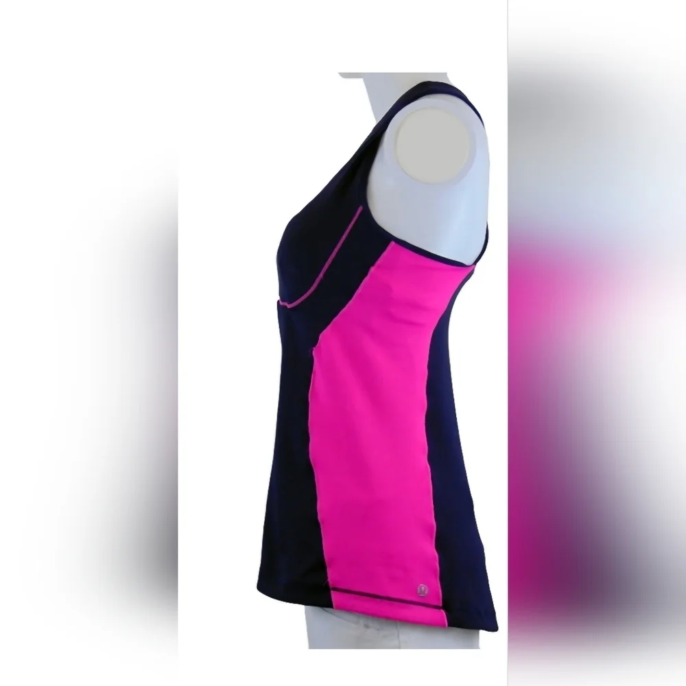 Lululemon Athletica Dark Blue and Bright Pink Tank Top